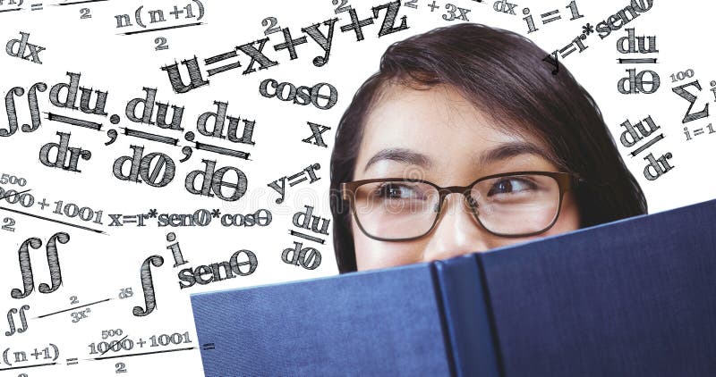 Immagine composita del fronte nascondentesi dello studente grazioso dietro un libro immagine stock Immagine composita del fronte nascondentesi dello studente grazioso dietro un libro immagine stock