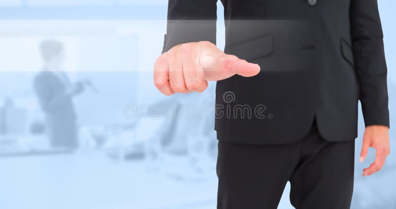 Immagine composita dell'uomo d'affari che indica con il dito immagine stock libera da diritti Immagine composita dell'uomo d'affari che indica con il dito immagine stock libera da diritti