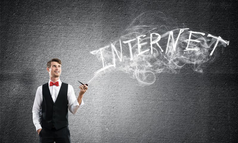 Immagine concettuale di giovane uomo d'affari fotografia stock Immagine concettuale di giovane uomo d'affari fotografia stock