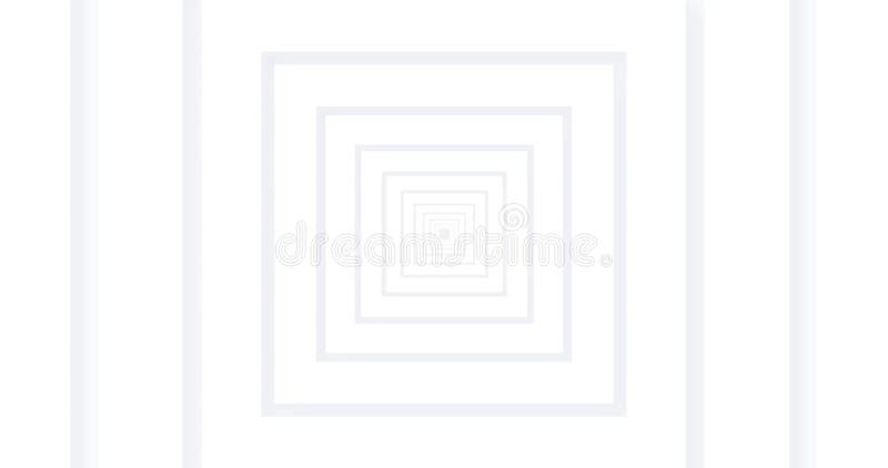 Immagine dei quadrati concentrici grigi che si muovono sullo sfondo bianco illustrazione vettoriale