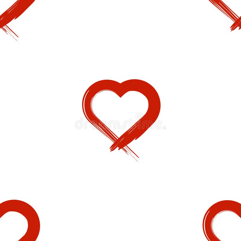 Immagine del cuore inflitto con una spazzola Reticolo senza giunte Vettore su fondo bianco royalty illustrazione gratis Immagine del cuore inflitto con una spazzola Reticolo senza giunte Vettore su fondo bianco royalty illustrazione gratis