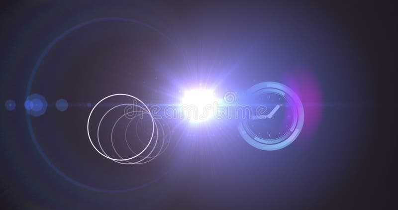 Immagine dell'orologio sulle luci verdi illustrazione di stock