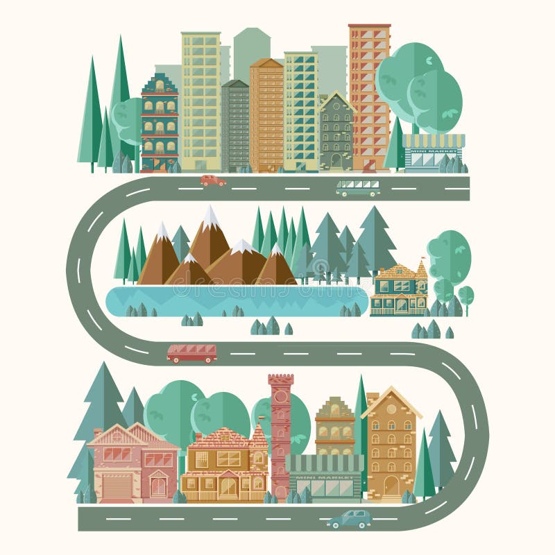 Immagine dettagliata di un paesaggio della città Stile di vita attivo Editabile facile per l'elaborazione delle opzioni nuove per royalty illustrazione gratis Immagine dettagliata di un paesaggio della città Stile di vita attivo Editabile facile per l'elaborazione delle opzioni nuove per royalty illustrazione gratis