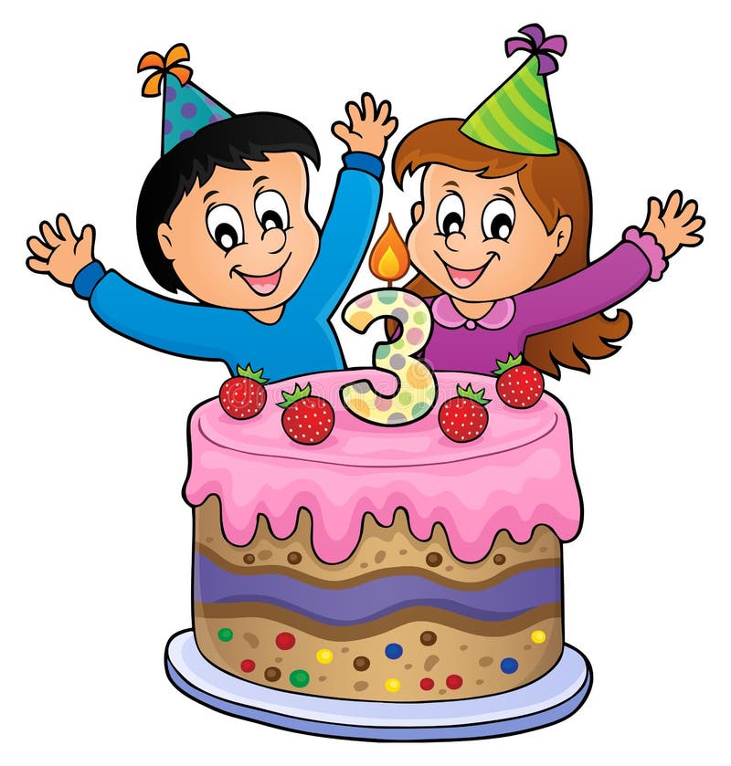 Immagine di buon compleanno per 3 anni illustrazione di stock Immagine di buon compleanno per 3 anni illustrazione di stock