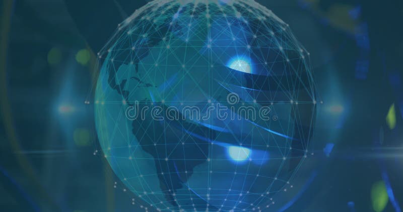 Immagine di globo di connessioni di rete con punti luminosi illustrazione vettoriale