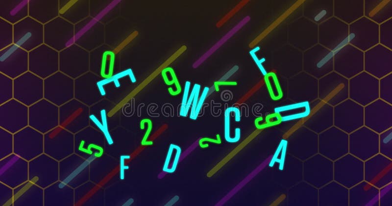 Immagine di lettere su tracce di luce digitale illustrazione vettoriale