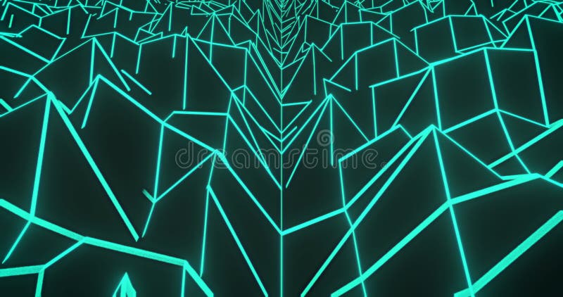 Immagine di montagne verdi illuminate sulla mappa che si muovono in loop senza interruzioni illustrazione di stock