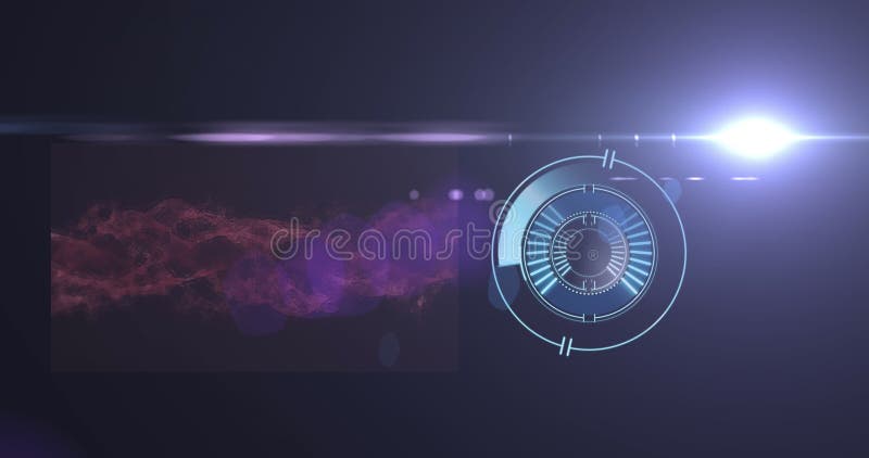 Immagine di scansione dell'ambito su luci blu luminose illustrazione di stock