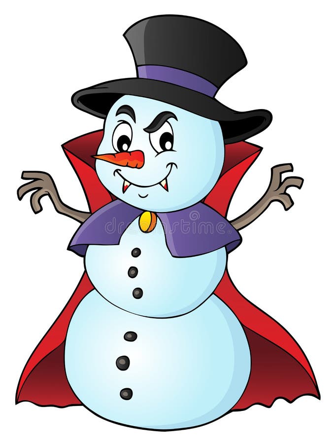 Immagine 1 di tema del pupazzo di neve del vampiro illustrazione di stock Immagine 1 di tema del pupazzo di neve del vampiro illustrazione di stock