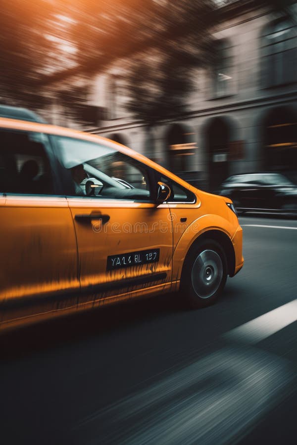 Immagine di un'auto elettrica utilizzata come taxi generata. Immagine di un'auto elettrica usata come taxi