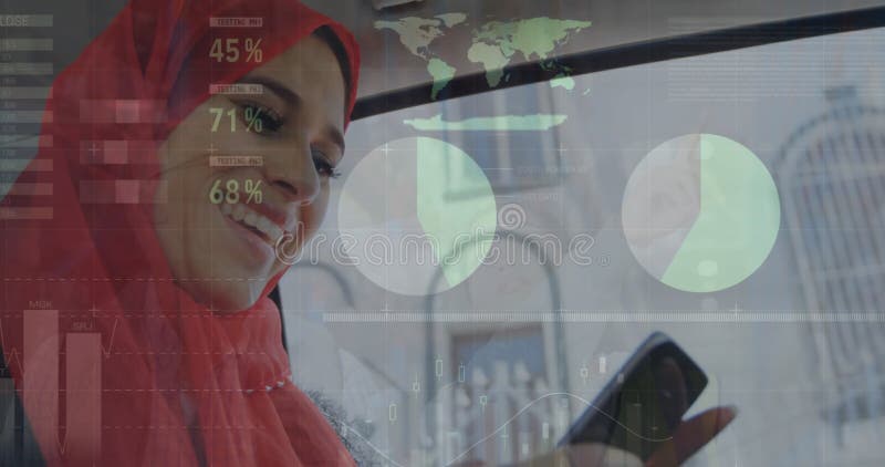 Immagine di un'impresa biracial che utilizza smartphone illustrazione vettoriale