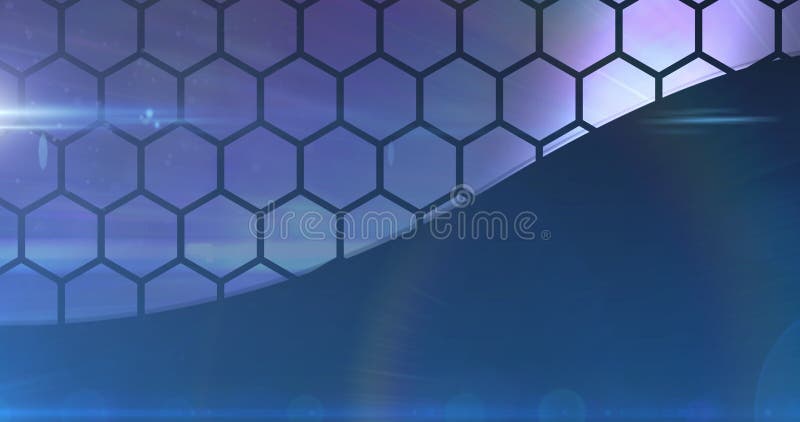 Immagine di una rete luminosa di connessioni con forme esagono illustrazione vettoriale
