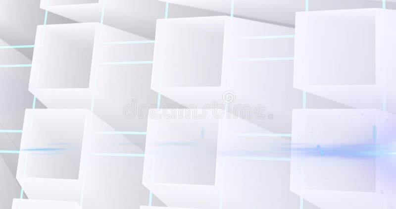 Immagine di una rete luminosa di forme quadrate bianche 3d illustrazione vettoriale