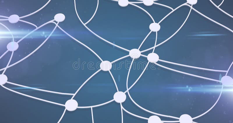 Immagine di una rete luminosa di punti e linee bianchi illustrazione vettoriale