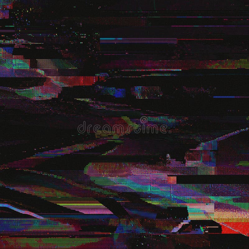 Immagine digitale astratta con effetti di glitch che presentano strisce multicolore royalty illustrazione gratis