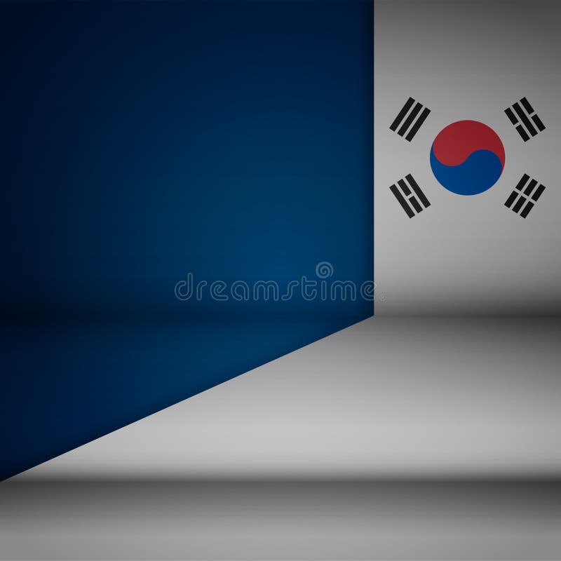 Immagine e etichetta di sfondo del bordo sud-corea illustrazione di stock