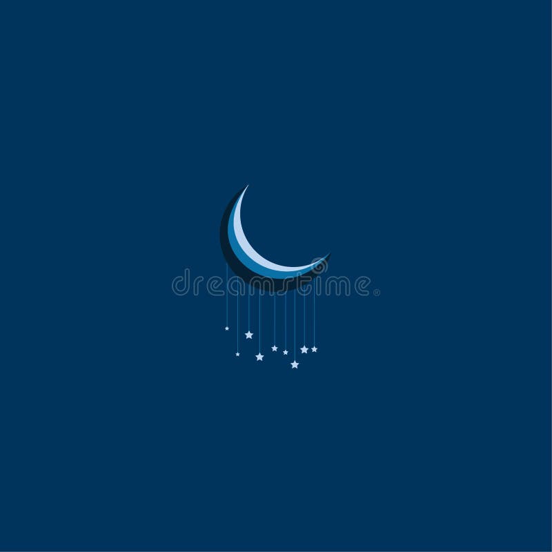 Immagine fresca della buona notte delle stelle e della luna illustrazione di stock Immagine fresca della buona notte delle stelle e della luna illustrazione di stock