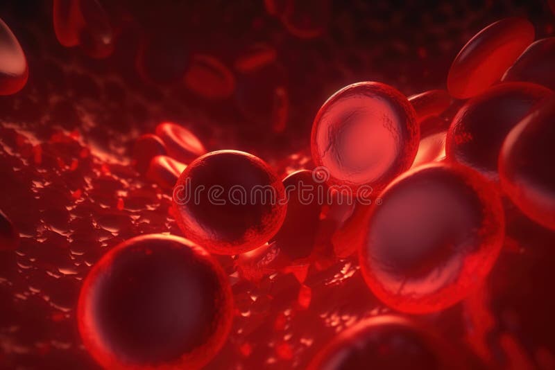 Immagine generativa di globuli rossi che uniscono il concetto di fisiologia della formazione di placca di flusso sanguigno nelle a illustrazione vettoriale