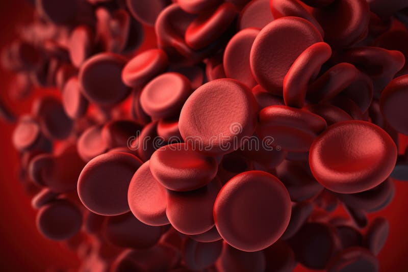 Immagine generativa di globuli rossi che uniscono il concetto per il processo di coagulazione nel sangue, percorsi biologici di co illustrazione di stock