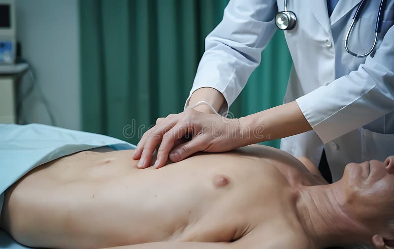 Immagine medica generata dall'AIG : Medico che esamina il paziente illustrazione vettoriale