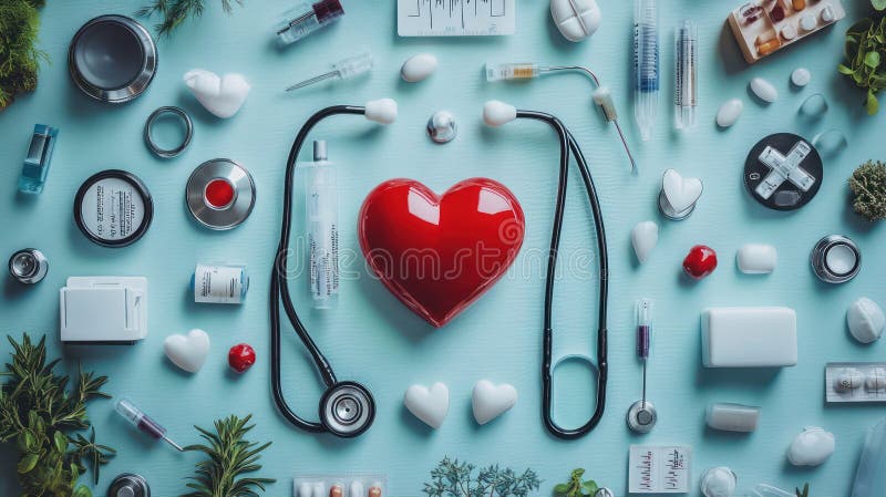 Immagine medica generata dall'AIG : Salute cardiaca illustrazione di stock