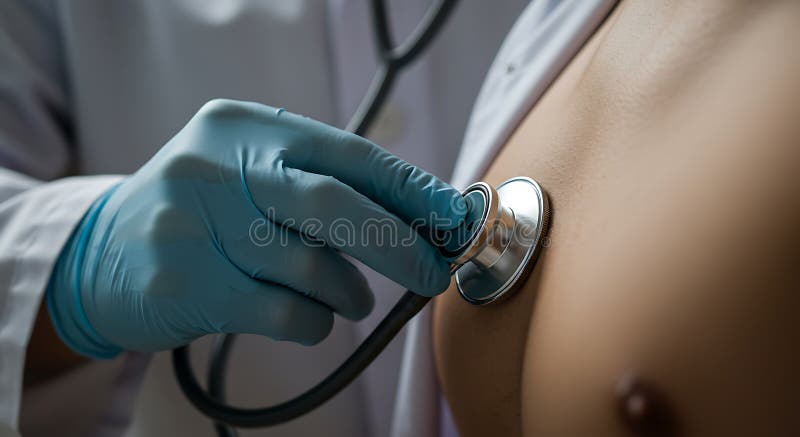 Immagine medica generata dall'AIG : Stetoscopio sul petto royalty illustrazione gratis
