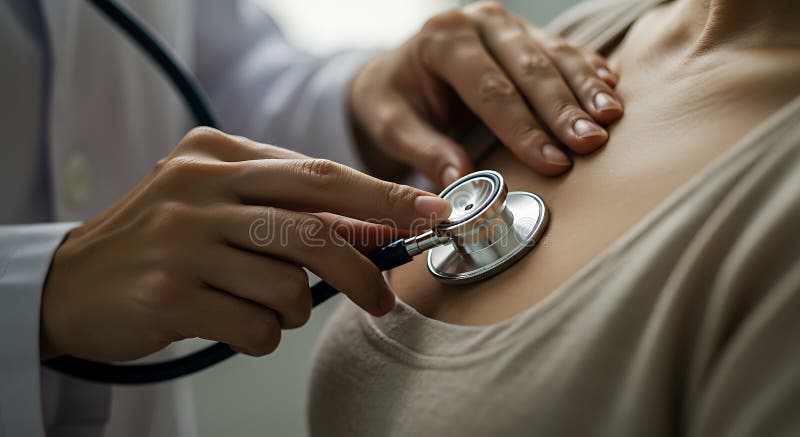 Immagine medica generata dall'AIG : Stetoscopio sul petto royalty illustrazione gratis