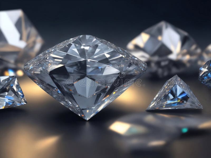 Immagine a messa a fuoco morbida di bellissimi diamanti illustrazione di aria generativa royalty illustrazione gratis