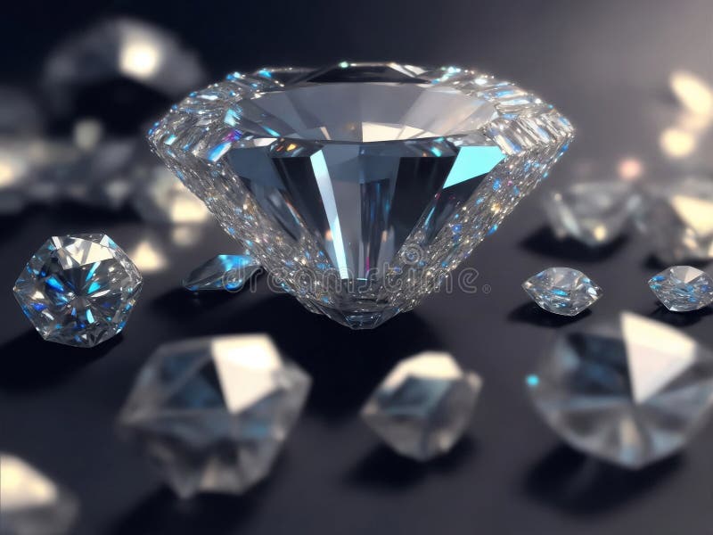 Immagine a messa a fuoco morbida di bellissimi diamanti illustrazione di aria generativa royalty illustrazione gratis