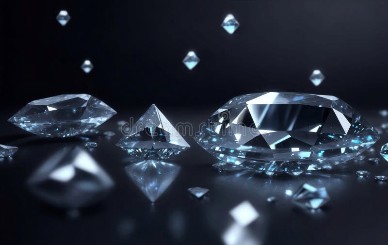 Immagine a messa a fuoco morbida di bellissimi diamanti illustrazione di aria generativa illustrazione di stock