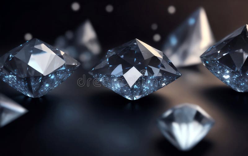 Immagine a messa a fuoco morbida di bellissimi diamanti illustrazione di aria generativa royalty illustrazione gratis