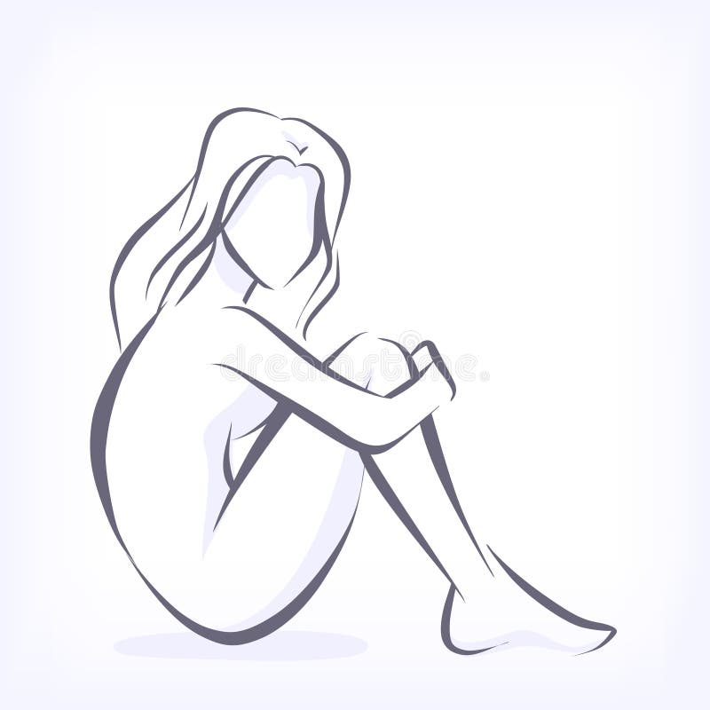 Поза сидящей девушки на коленях