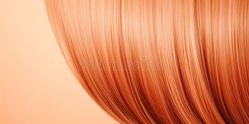 Immagine monocromatica dell'anno 2024, di un colore fuzz di pesche lunghe per donne. Capelli lunghi per una donna. colore fuzz di pesca dell'immagine monocromatica 2024. prodotto a base di