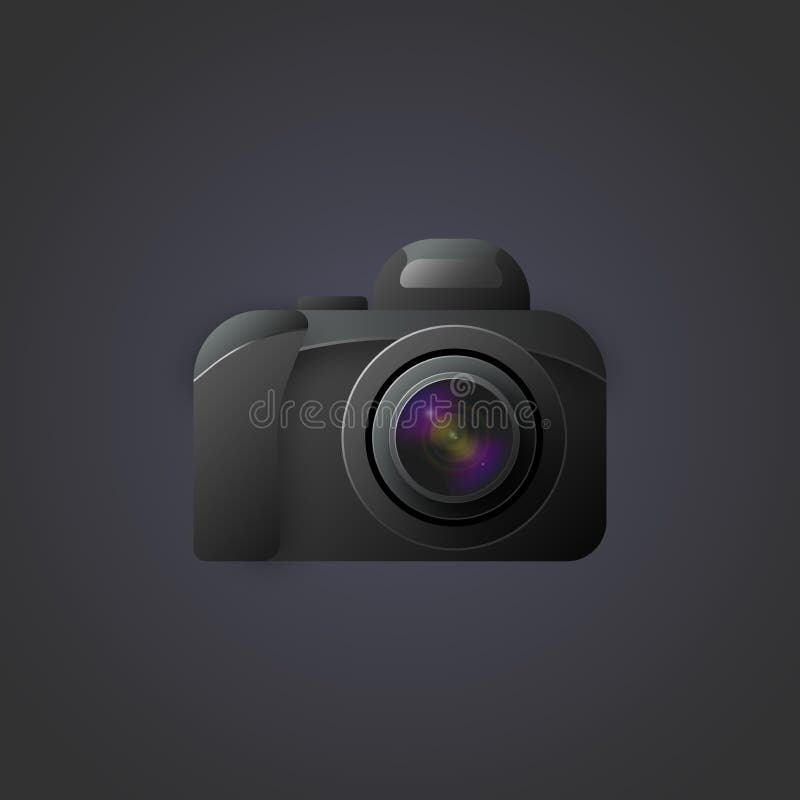 Immagine raster della macchina fotografica su un fondo grigio royalty illustrazione gratis Immagine raster della macchina fotografica su un fondo grigio royalty illustrazione gratis