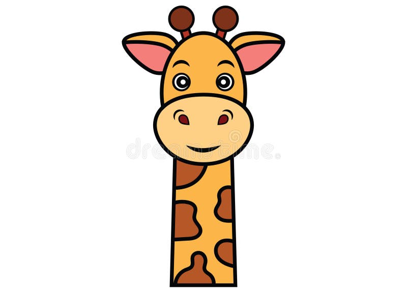 Immagine vettoriale della faccia di Happy Nice Cartoon Giraffe illustrazione di stock