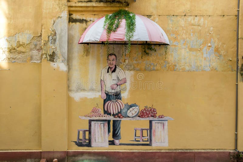 Immagini di Georgetown Malesia su una parete Penang immagine stock Immagini di Georgetown Malesia su una parete Penang immagine stock