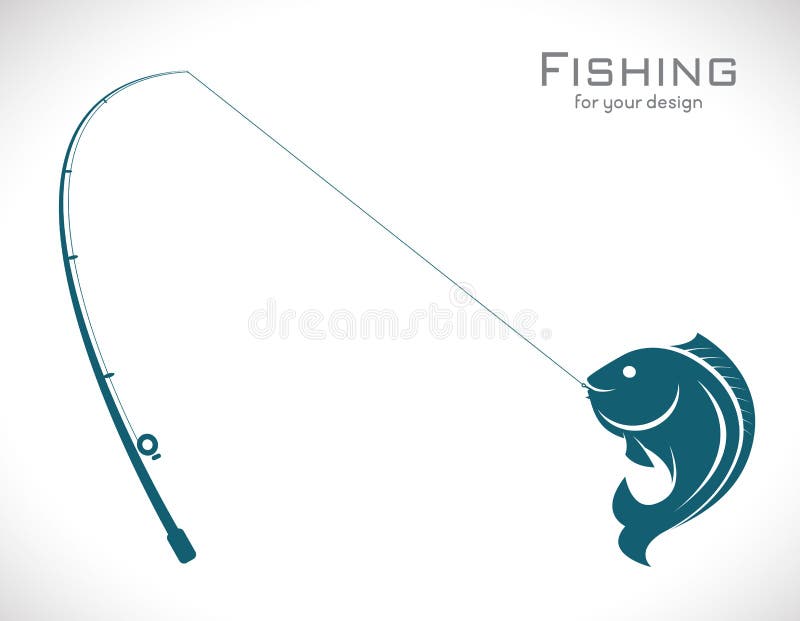 Immagini di vettore della canna da pesca e del pesce illustrazione vettoriale Immagini di vettore della canna da pesca e del pesce illustrazione vettoriale