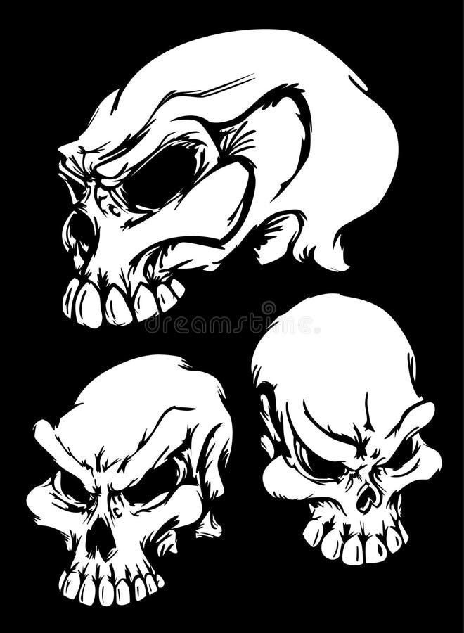 Immagini grafiche del cranio sul vettore nero royalty illustrazione gratis Immagini grafiche del cranio sul vettore nero royalty illustrazione gratis