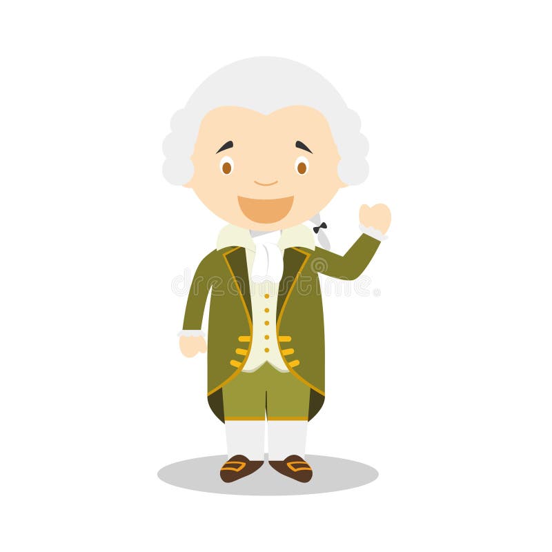 Immanuel Kant cartoon character. Vector Illustration.