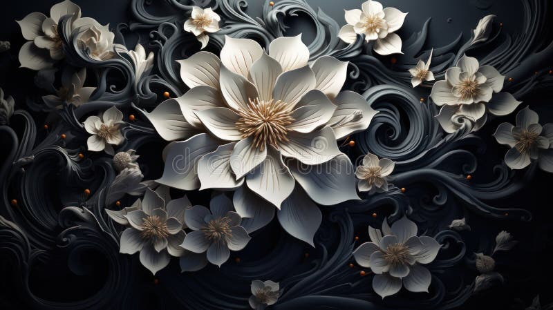 Immergersi nella bellezza di uno yin vivido e di uno yang dove il bianco e il nero si mescolano in perfetta armonia illustrazione di stock