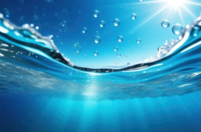 Immergersi nella tranquillità dell'acqua cristallina con questa affascinante vista oceanica illustrazione di stock