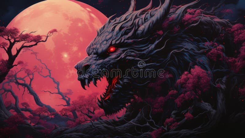 Immergersi in un incantevole album di copertstyle artwork in cui un potente drago rosso attira l'attenzione. Creato con generativo illustrazione vettoriale