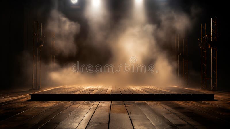 Immergersi in un mondo etereo : fase oscura vuota trasformata con nebbia nebbia e riflettori marroni perfetti per la presentazione royalty illustrazione gratis