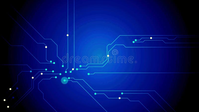 Futuristic Blue Tech Background in 4K � Dynamic Digital Animation for Business, Work, and Creative Projects royalty free illustration