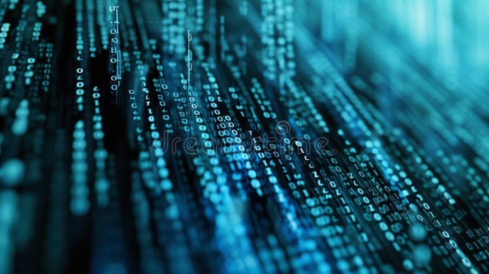 Binary Symphony: Abstract Code Stacks in Monochrome and Gradient Blues ...