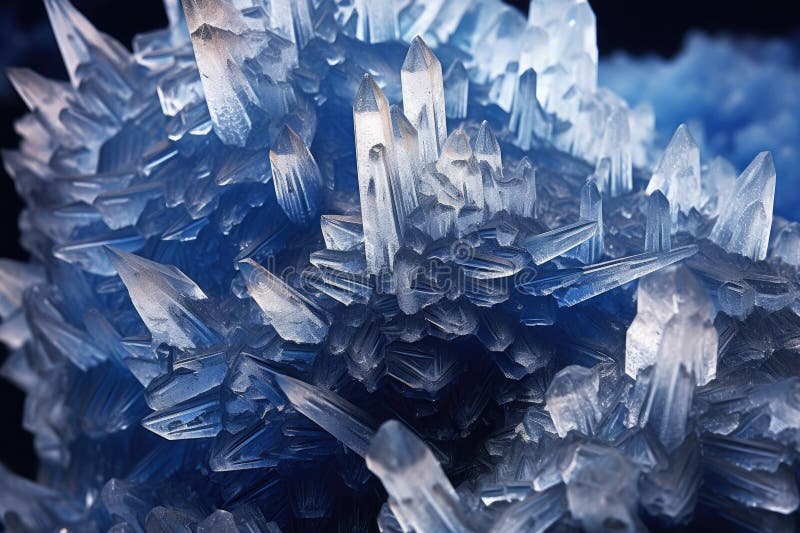 Crystalline formations patterns and delicate structures. Generative AI vector illustration