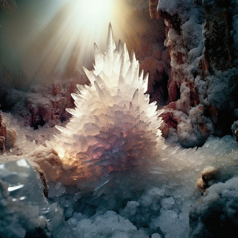 Crystalline formations patterns and delicate structures. Generative AI royalty free illustration