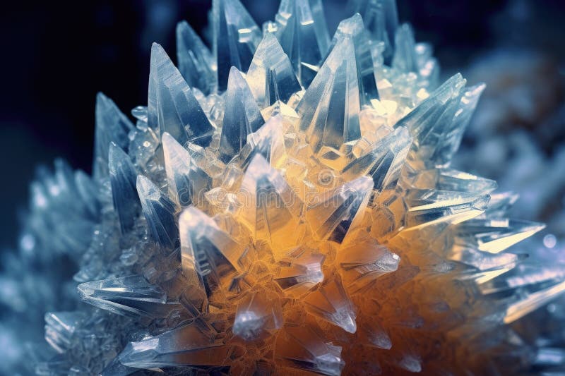 Crystalline formations patterns and delicate structures. Generative AI stock illustration