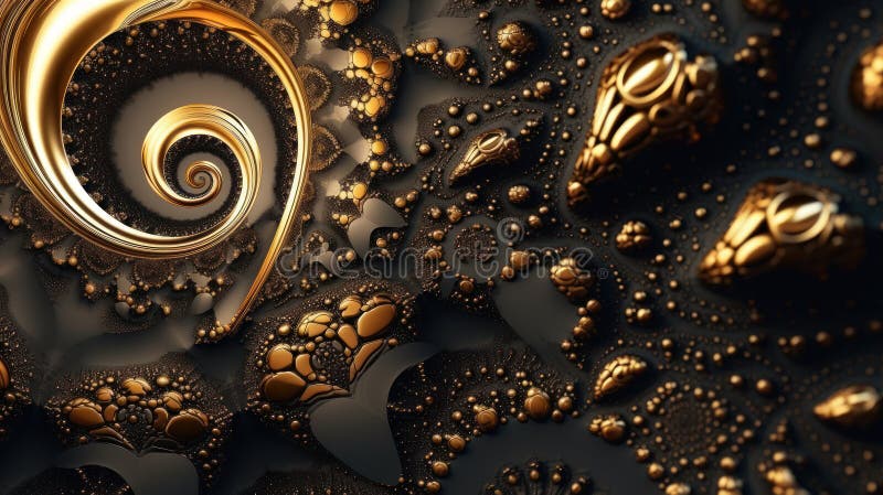 Fluidic Illusions: Psychedelic Fusion of Gold and Black Ferrofluid