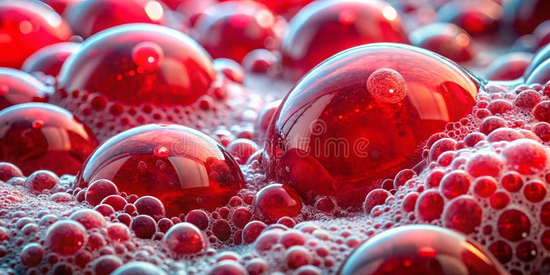 Intriguing Red Bath Bomb Foam A CloseUp Exploration of Lush Bubbles and Abstract Textures royalty free illustration